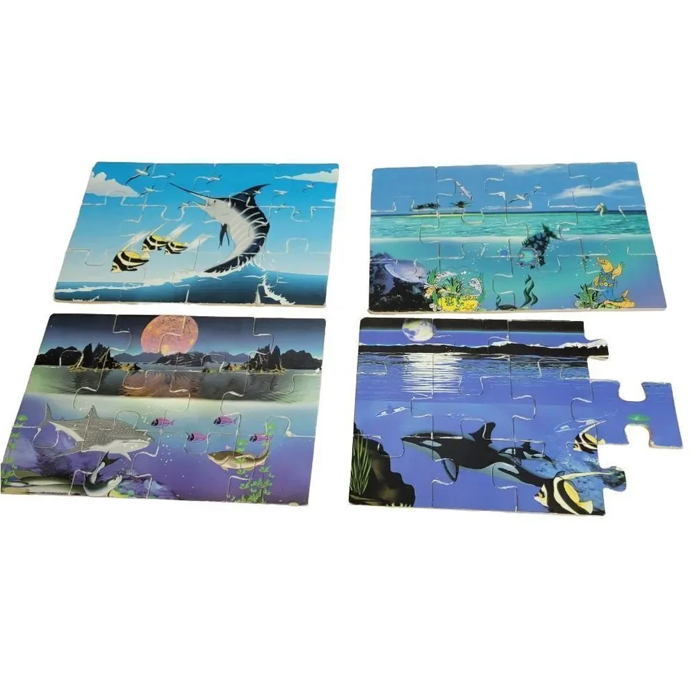 Ocean jigsaw puzzles set of 4